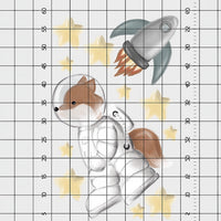 Astrofox ve Roket Sticker