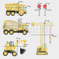 İş Makinaları Duvar Sticker
