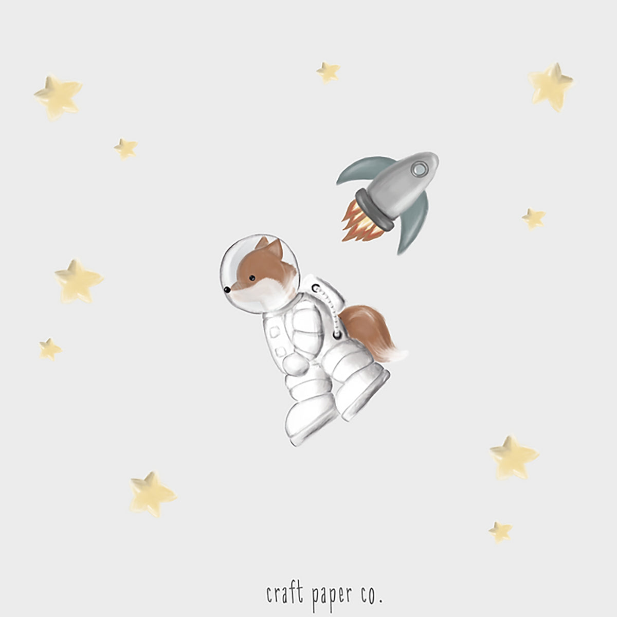 Astrofox ve Roket Sticker