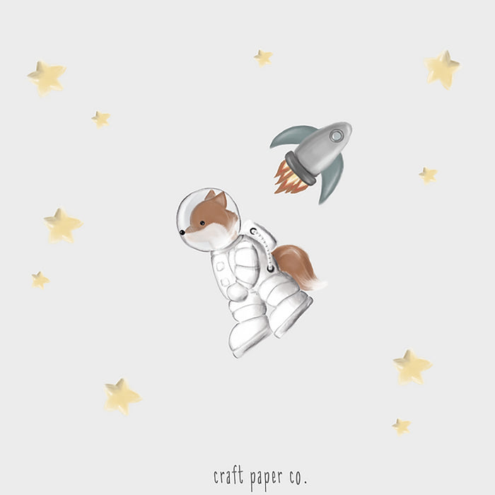 Astrofox ve Roket Sticker