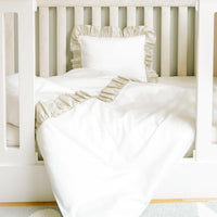 Frılly Linen Nevresim Takımı Bej