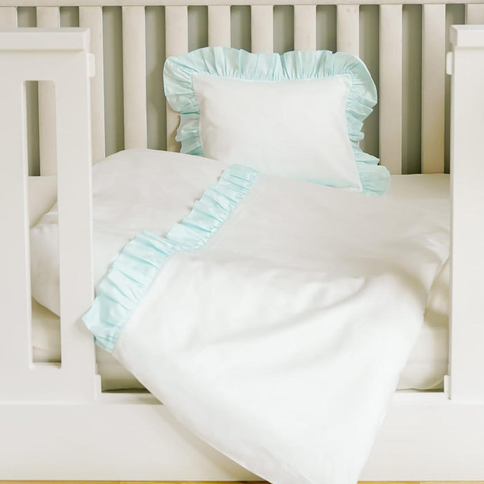 Frılly Linen Nevresim Takımı Mavi