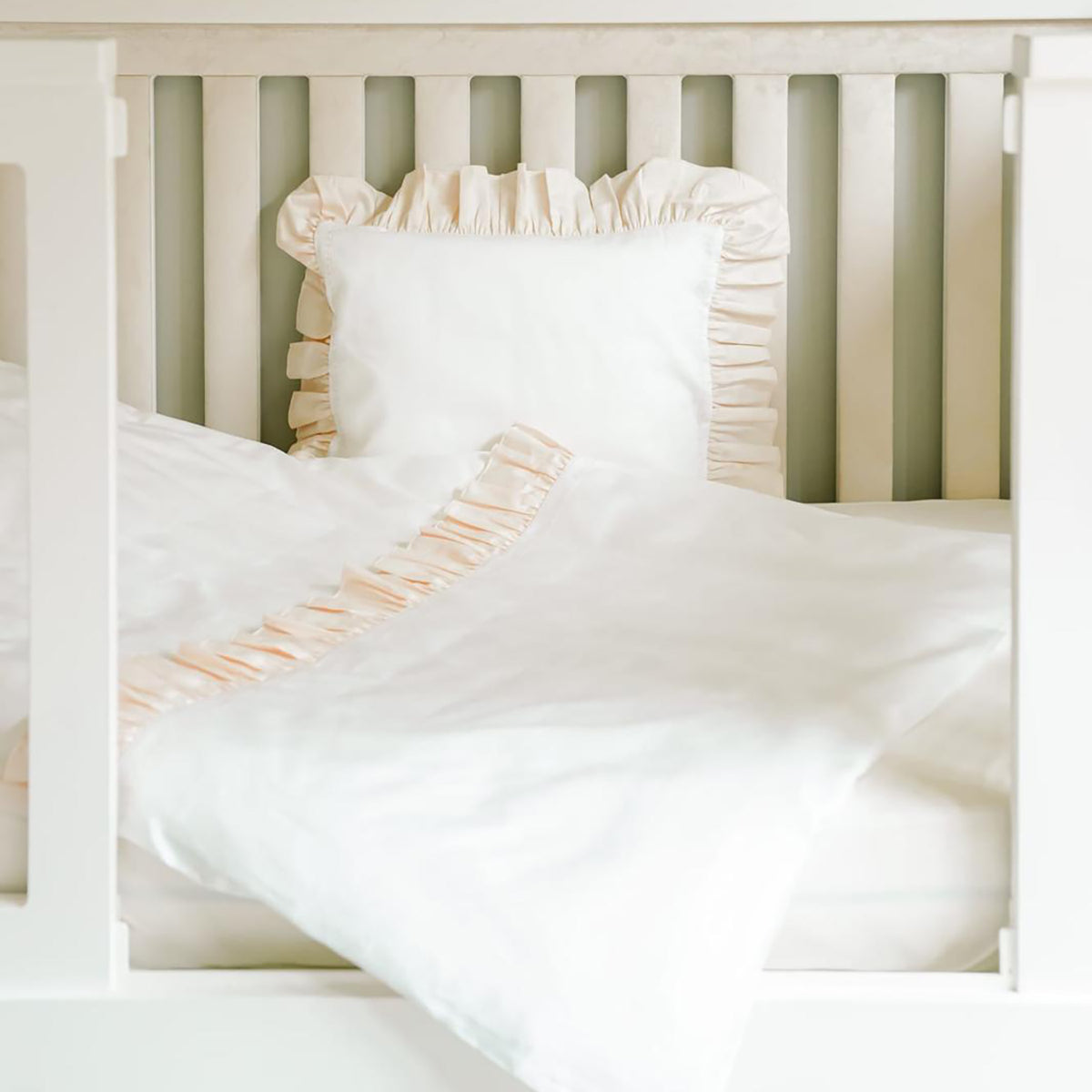 Frılly Linen Nevresim Takımı Pembe