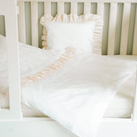 Frılly Linen Nevresim Takımı Pembe