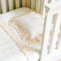 Frılly Linen Nevresim Takımı Pembe