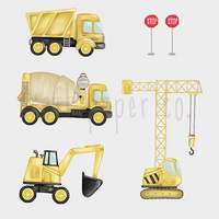 İş Makinaları Duvar Sticker