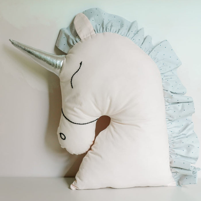 Unicorn Kırlent Mavi Yeleli